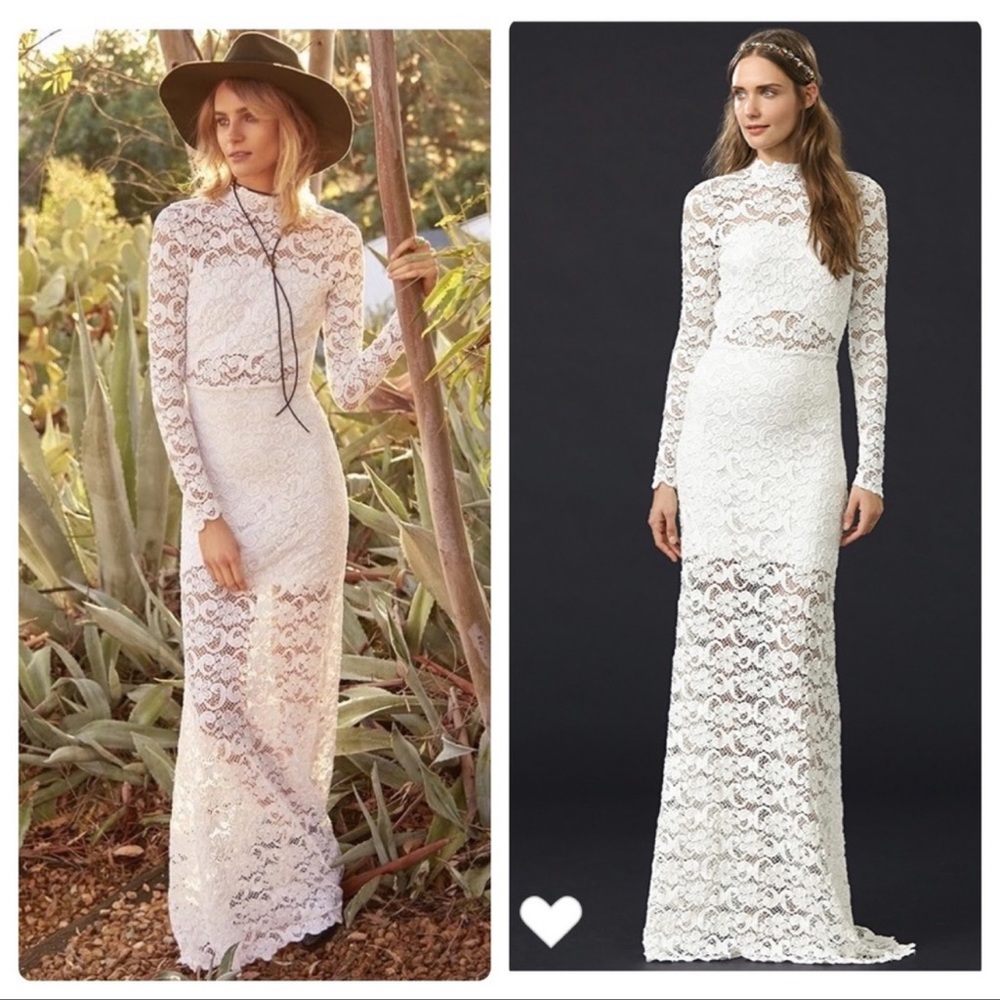 Nightcap White Long Sleeve Lace Dress